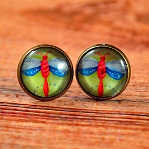 Dragonfly Earrings, Dragonfly Studs, Dragonfly Jewelry, Insect Studs, Insect Earrings, Insect Jewelry, Bug Studs, Bug Earrings, Bug Jewelry