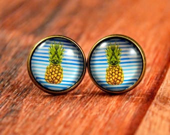 Pineapple Studs, Pineapple Earrings, Pineapple Jewelry, Pineapple Posts, Summer Earrings, Summer Jewelry, Summer Studs, Summer Posts