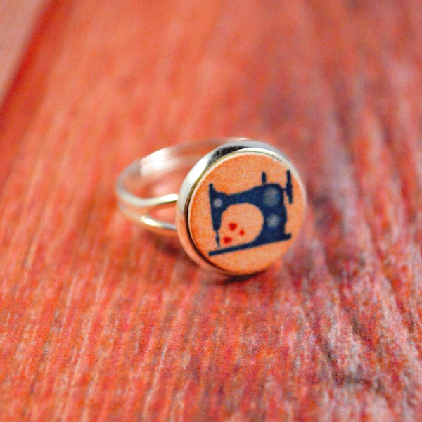 Sewing Ring, Sewing Machine, Crafty Ring, Sewing Jewelry, Crafty Jewelry, Craft Ring, Cute Sewing Ring, Cute Craft Ring, Trendy Craft Ring