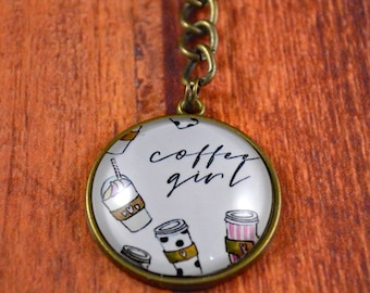 Coffee Key Chain, Coffee Key Ring, Coffee Bean Key Chain, Coffee Gift, Gift for Coffee Lovers, Coffee Accessories, Cute Coffee Key Ring