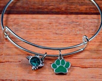 Paw Bangle, Paw Jewelry, Paw Print Bangle, Paw Bracelet, Cat Paw Bangle, Cat Jewelry, Cat Lady Gift, Gift for Cat Lover, Cat Owner Gift