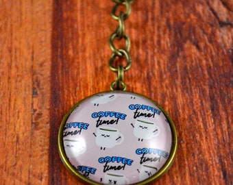 Coffee Key Chain, Coffee Key Ring, Coffee Bean Key Chain, Coffee Gift, Gift for Coffee Lovers, Coffee Accessories, Cute Coffee Key Ring