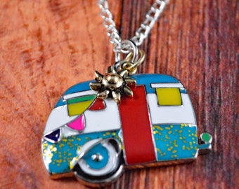 Camper Necklace, Camper Jewelry, RV Jewelry, RV Necklace, Camping Necklace, Best Friend Gift, Cute Camper Gift, Camping Gift, Travel Gift