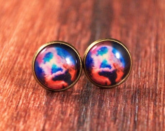 Science Earrings, Science Studs, Science Jewelry, Nebula Studs, Nebula Earrings, Space Jewelry, Space Studs, Galaxy Jewelry, Galaxy Studs