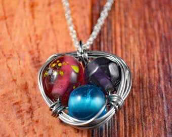 Bird Nest Necklace, Bird Necklace, Bird Jewelry, Nest Necklace, Nest Jewelry, Cute Bird Nest, Cute Bird Gift, Cute Nest Gift, Mother Gift