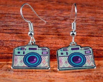Orecchini A Forma Di Fotocamera Miniblings - Pendenti In Metallo E Plastica Con Ganci In Argento Placcato - Gioielli Moda Fatti A Mano Da Berlino - Regalo Originale Per Fotografi - 2