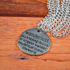 Wanderlust Necklace, Travel Gift, Going Away Gift, College Gift, Traveling Gift, Wanderlust Jewelry, Wanderlust, Graduation Gift, Grad Gift