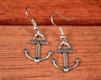 Anchor Earrings, Nautical Earrings, Anchor Jewelry, Anchor Charm, Nautical Jewelry, Sea Jewelry, Sea Earrings, Anchor Gift, Nautical Gift