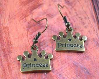 Crown Earrings, Crown Jewelry, Princess Earrings, Princess Jewelry, Queen Jewelry, Queen Earrings, Crown Gift, Princess Gift, Queen Gift