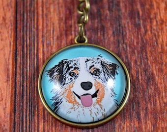 Dog Key Chain, Dog Lover Gift, Shepard Gift, Cute Dog Key Chain, Cute Dog Gift, Dog Key Ring, Gift for Dog Owner, Australian Dog