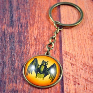 Bat Key Chains, Bat Keyring, Flying Bat Key Chain, Flying Bat Keyring, Flying Bat Gift, Black Bat Gift, Black Bat Keyring, Halloween Keyring