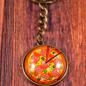 Pizza Key Chain, Pizza Key Ring, Food Key Chain, Food Key Ring, Foodie Gift, Pizza Gift, Pizza Slice, Cute Pizza Gift, Foodie Key Ring