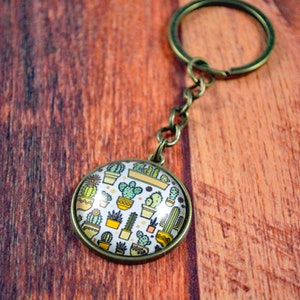 Cactus Key Chain, Cactus Gift, Cactus Key Ring, Plant Gift, Plant Key Chain, Biologist Gift, Cacti Gift, Succulent Gift, Green Cactus Gift