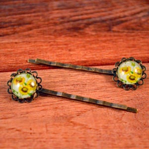 Sunflower Pins, Sunflower Wedding, Floral Hair Pins, Sunflower Hair Pins, Flower Hair Pins, Floral Wedding, Sunflower Bobby Pin, Floral Pins