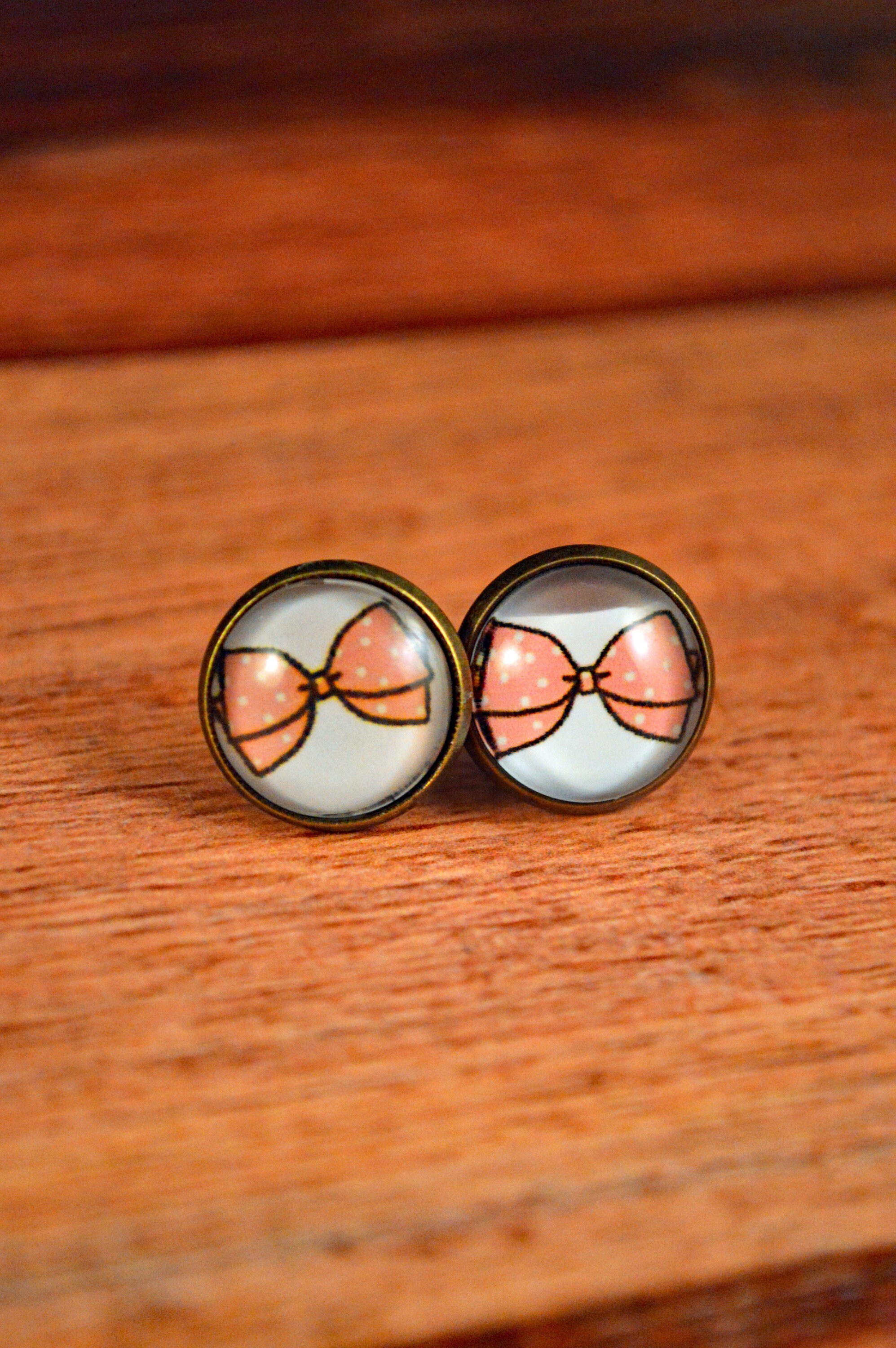 Girly Earrings Girl Studs Girly Studs Girl Earrings Bow Etsy UK