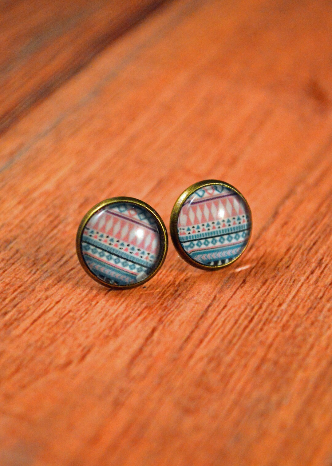 Chevron Studs Chevron Earrings Aztec Studs Aztec Earrings Etsy