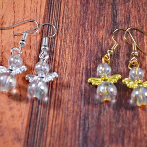 Angel Earrings, Gold Angel Earrings, Silver Angel Earrings, Angel Jewelry, Religious Jewelry, Religious Earrings, Easter Gift