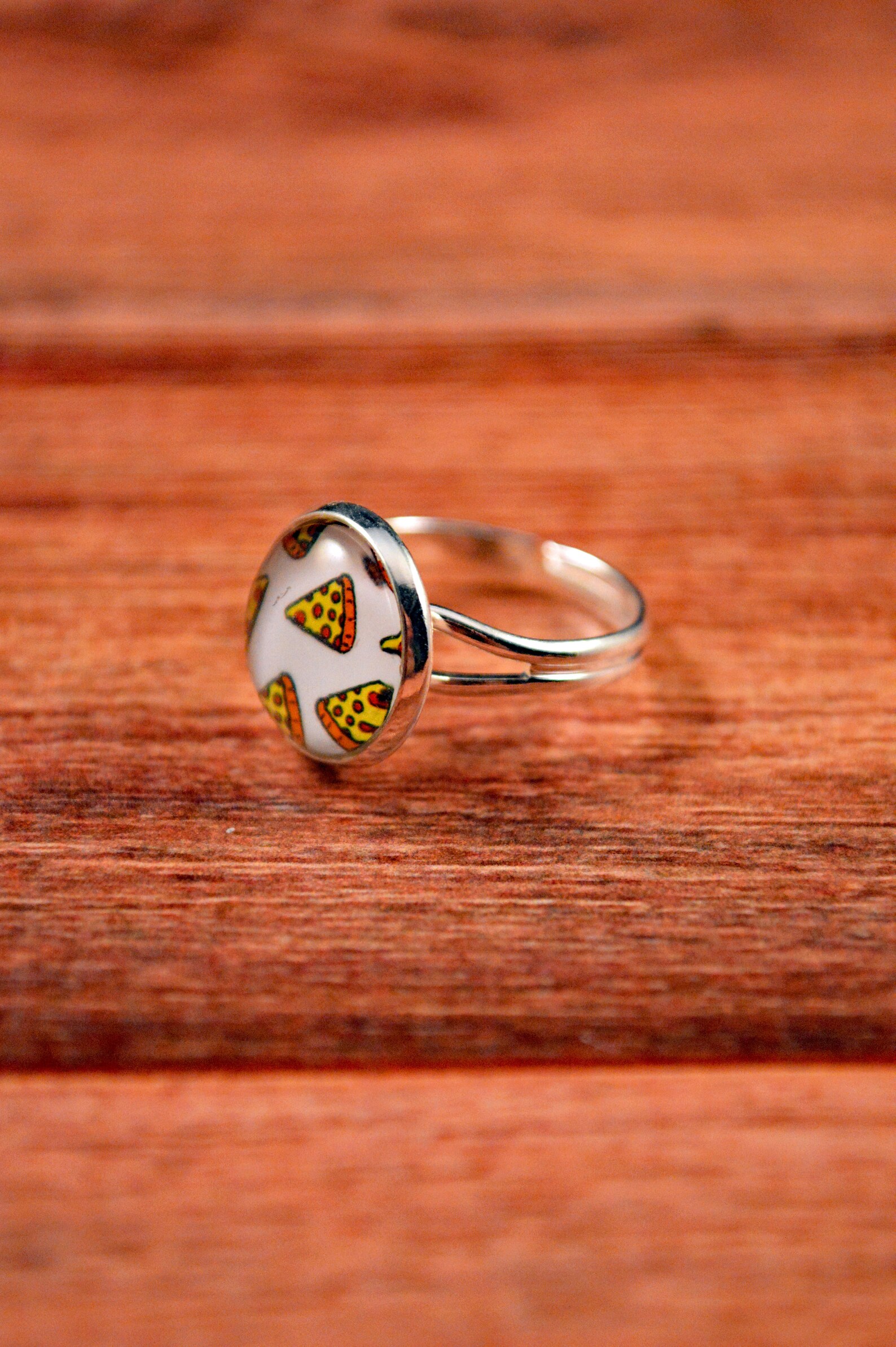 Pizza Guide Ring Food Ring, Food Jewelry, Pizza Ring, Pizza Jewelry, Pepperoni Pizza ...