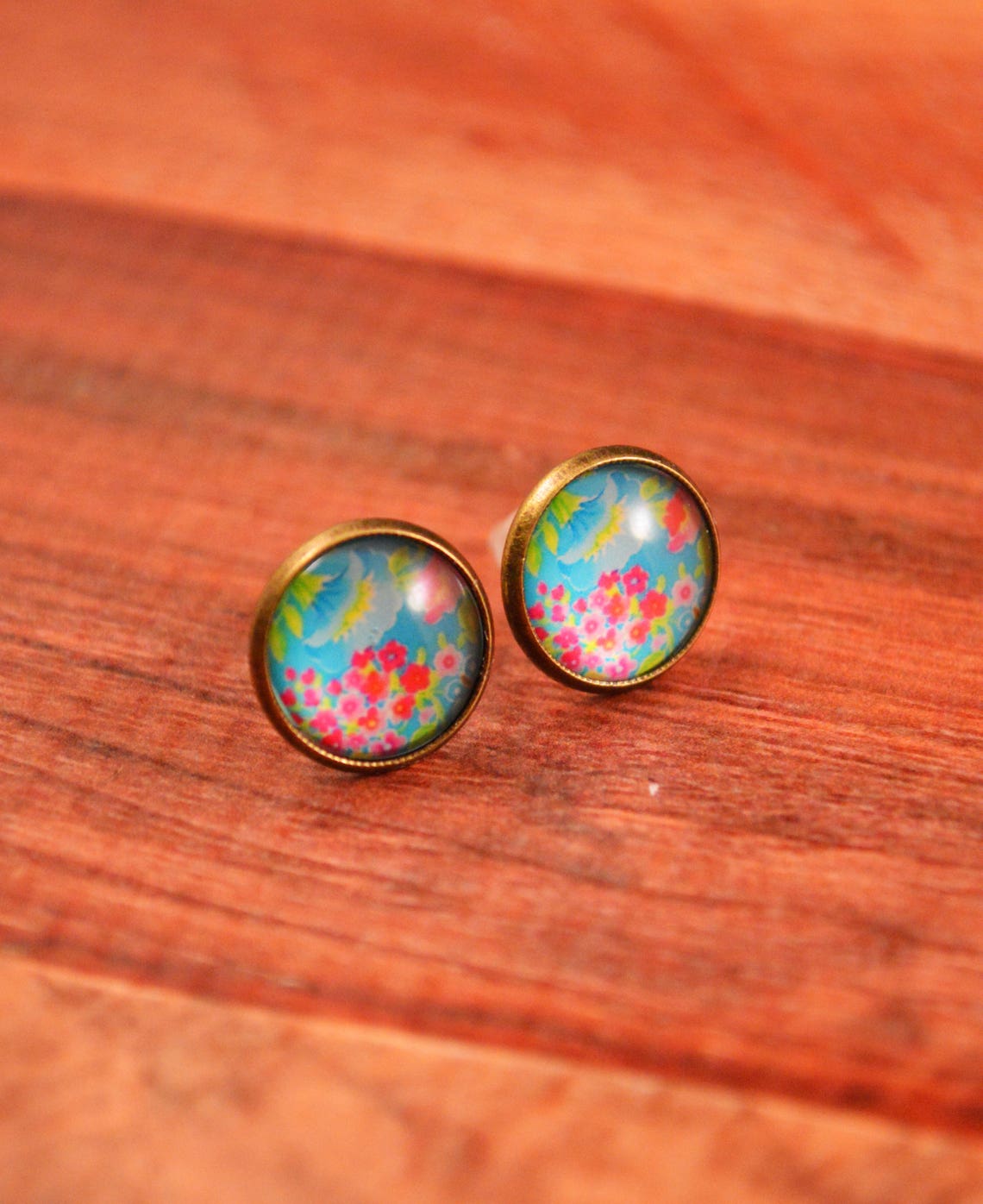 Hawaiian Earrings Hawaiian Studs Tropical Earrings Tropical Etsy