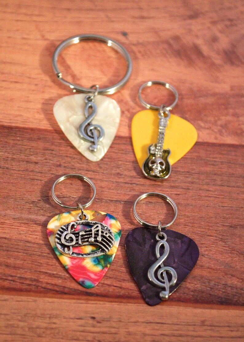 Guitar Pick Keychain Guitar Picks Guitar Pick Music Key Etsy