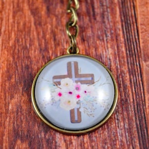 Cross Key Chain, Christian Key Ring, Cute Key Chain, Christian Gift, Cross Key Gift, Cross Gift, Christian Key, Jesus Key Chain, Jesus Gift