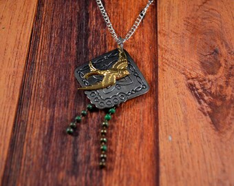 Bird Necklace, Bird Jewelry, Bird Watcher Gift, Bird Gift, Cute Bird Gift, Black Bird Necklace, Blue Bird Necklace, Classy Bird Gift