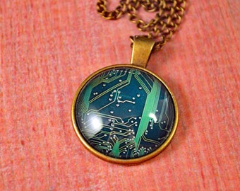 Circuit Jewelry, Circuit Necklace, Computer Necklace, Computer Science, Tech Necklace, Tech Jewelry, Computer Jewelry, Nerdy Necklace