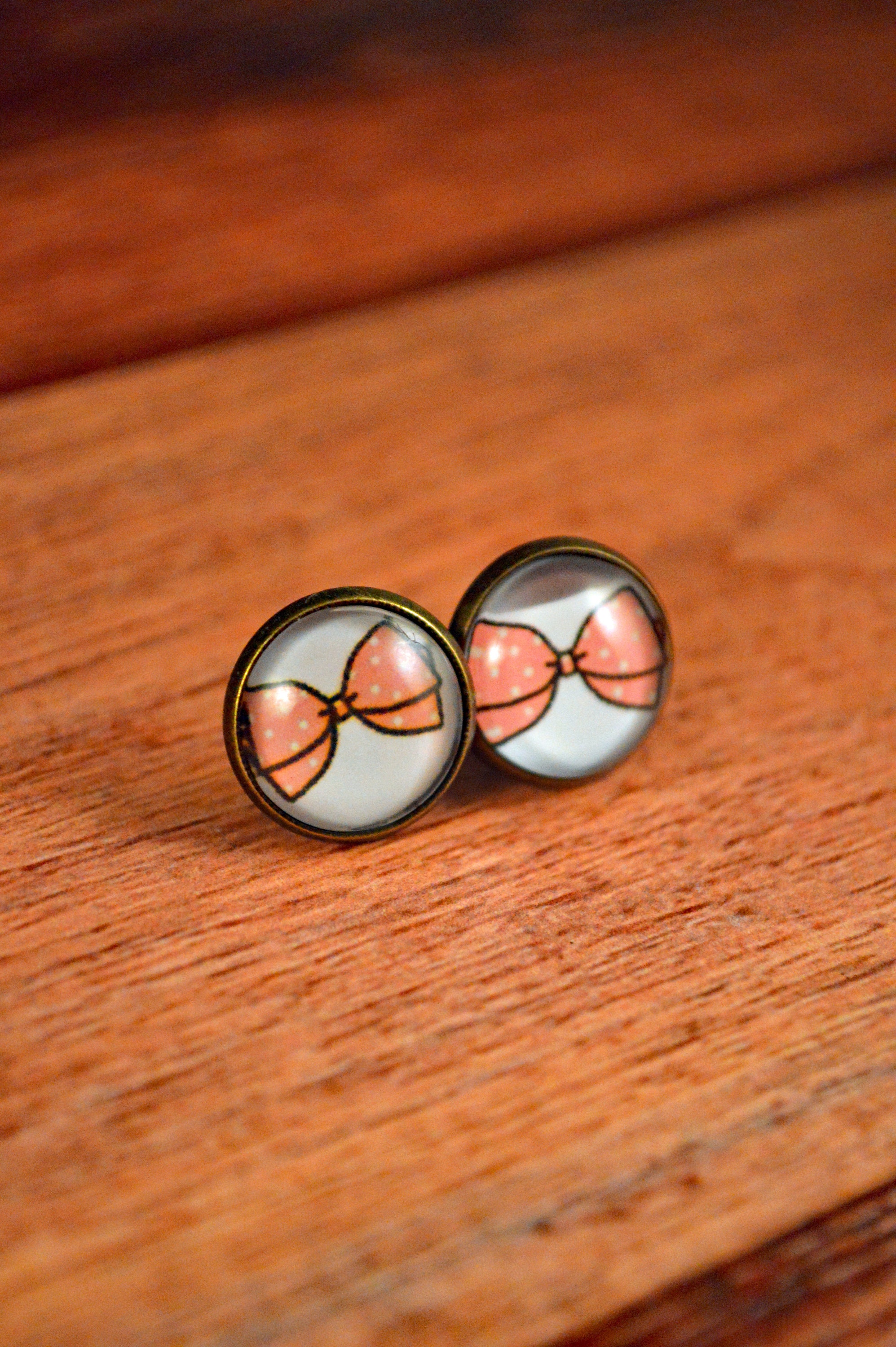 Girly Earrings Girl Studs Girly Studs Girl Earrings Bow Etsy UK
