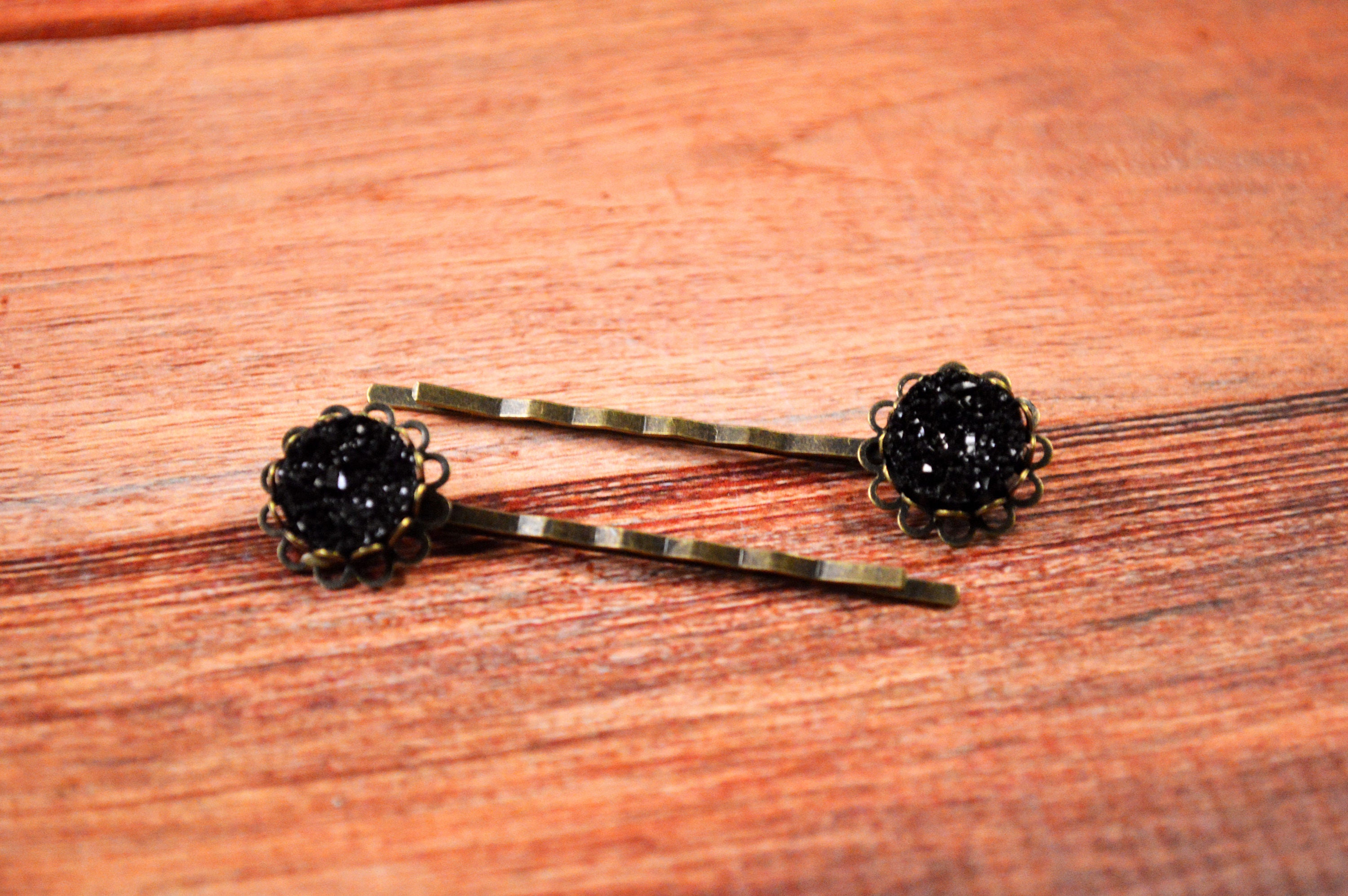 Glitter Hair Pin Black Hair Pins Black Bobby Pins Crystal Etsy