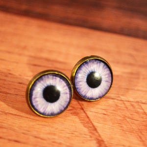 Purple Cat Eye Studs, Cat Jewelry, Cat Eye Studs, Cat Eye Earrings, Cat Eye Stud Earrings, Cat Eye Jewelry, Cat Eyes, Cat Eye Stud image 2