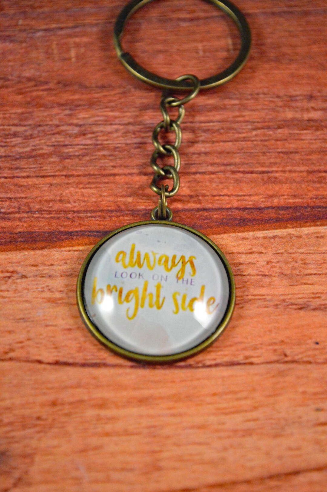 Posotive Keychains Positive Key Chain, Positive Gift, Look on the Bright Side, Christian ...