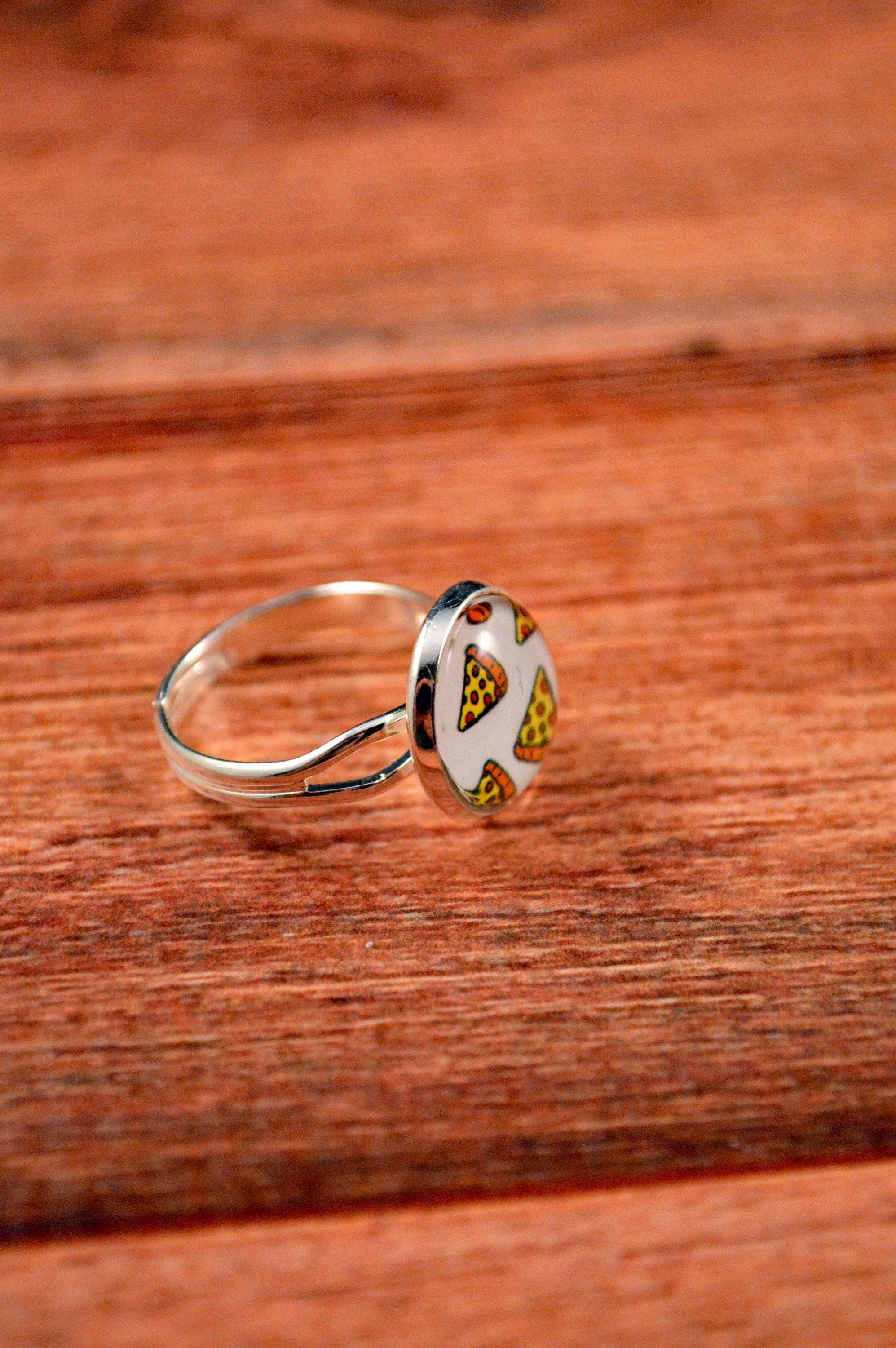 Pizza Guide Ring Food Ring, Food Jewelry, Pizza Ring, Pizza Jewelry, Pepperoni Pizza ...