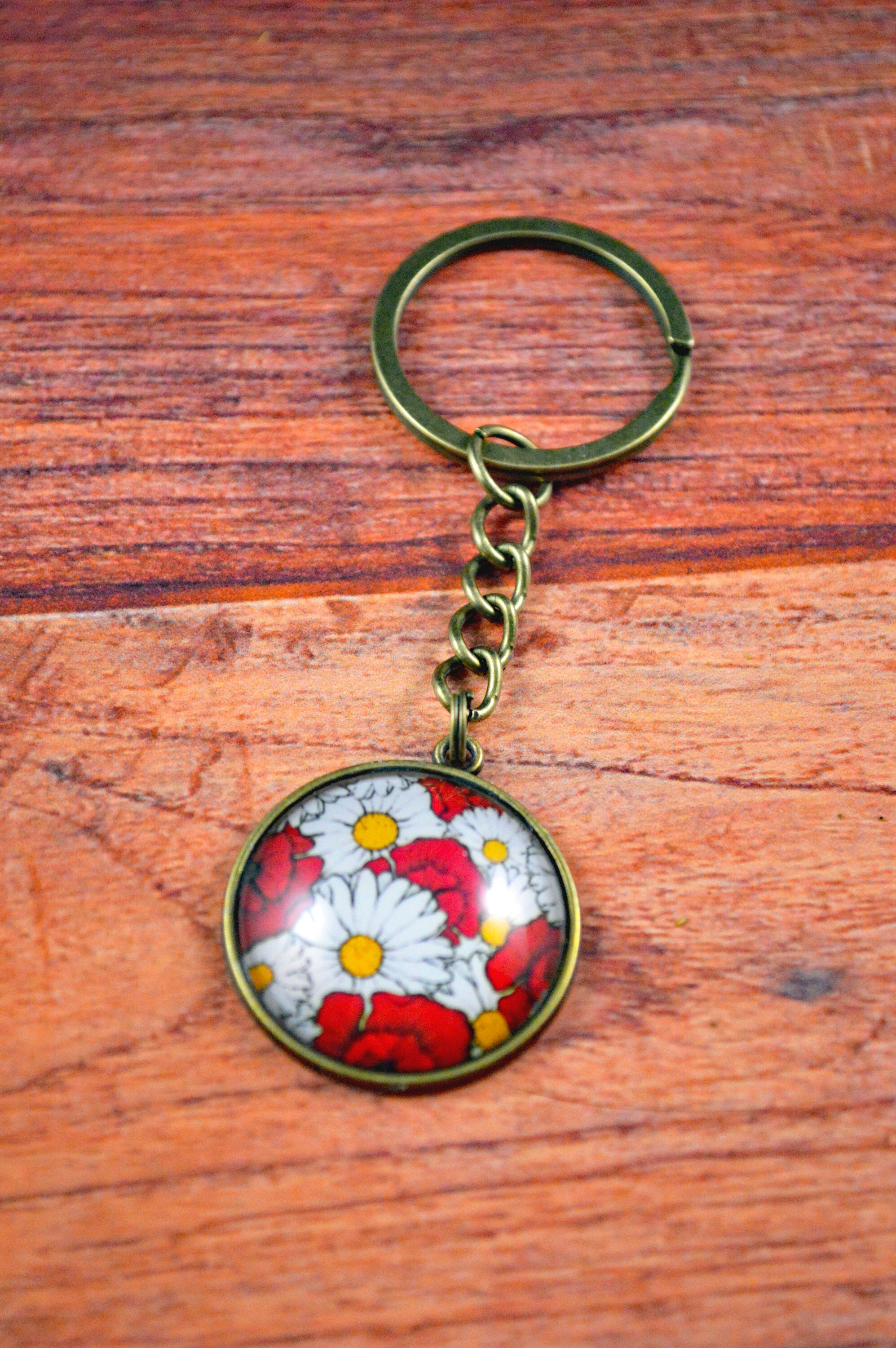 Daisy Key Chain Daisy Key Ring Floral Key Chain Floral Key | Etsy