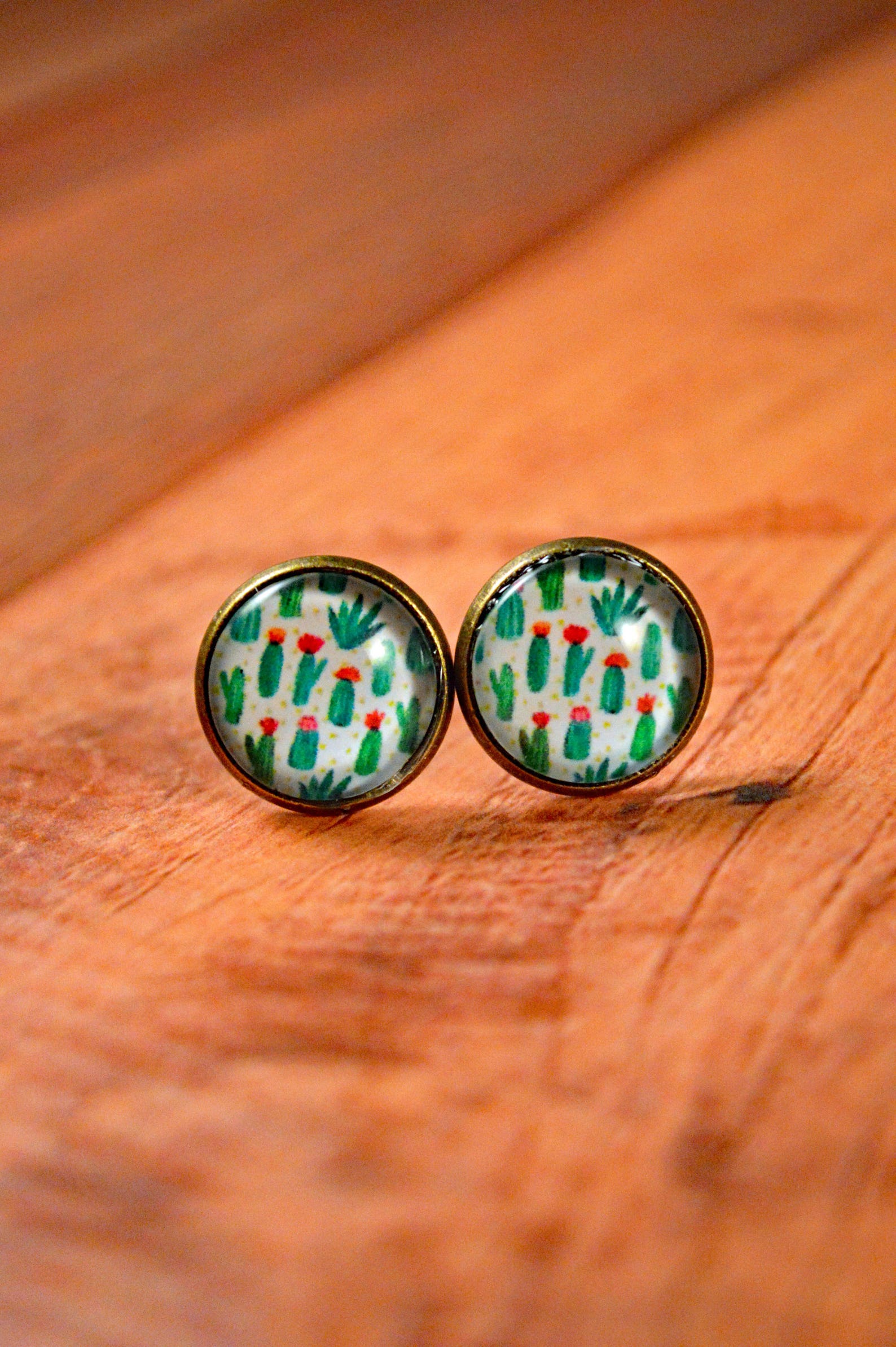 Succulent Earrings Cactus Earrings Cactus Stud Earrings Etsy