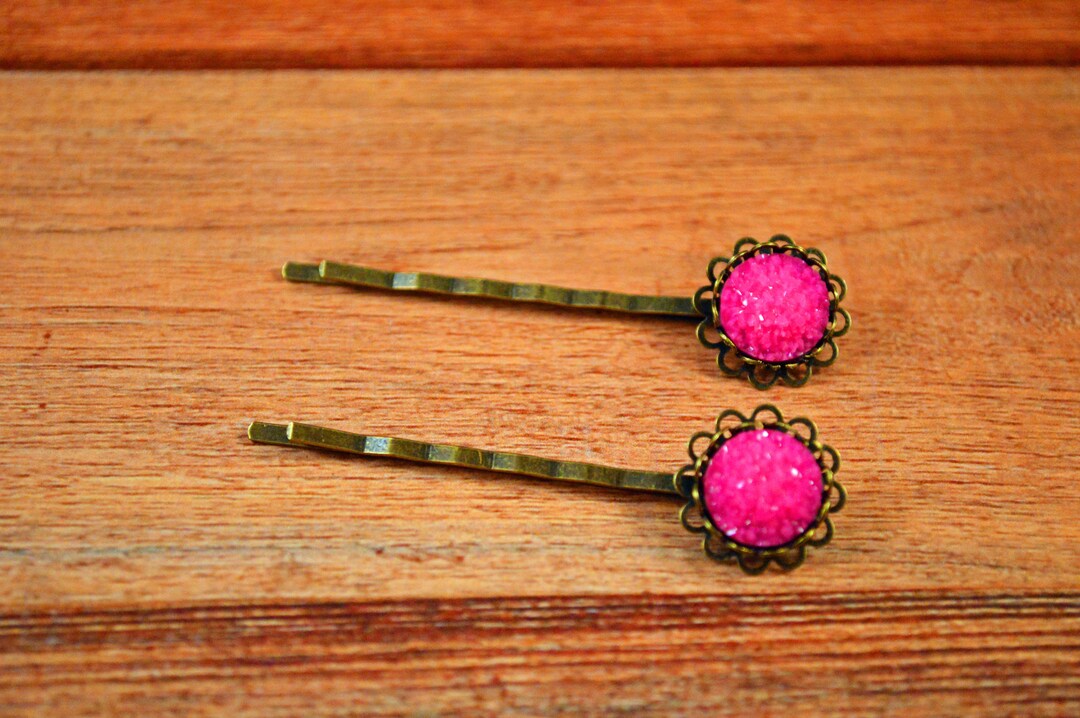 Pink Bobby Pins Pink Hair Pins Pink Hair Pin Set Pink Pin Etsy
