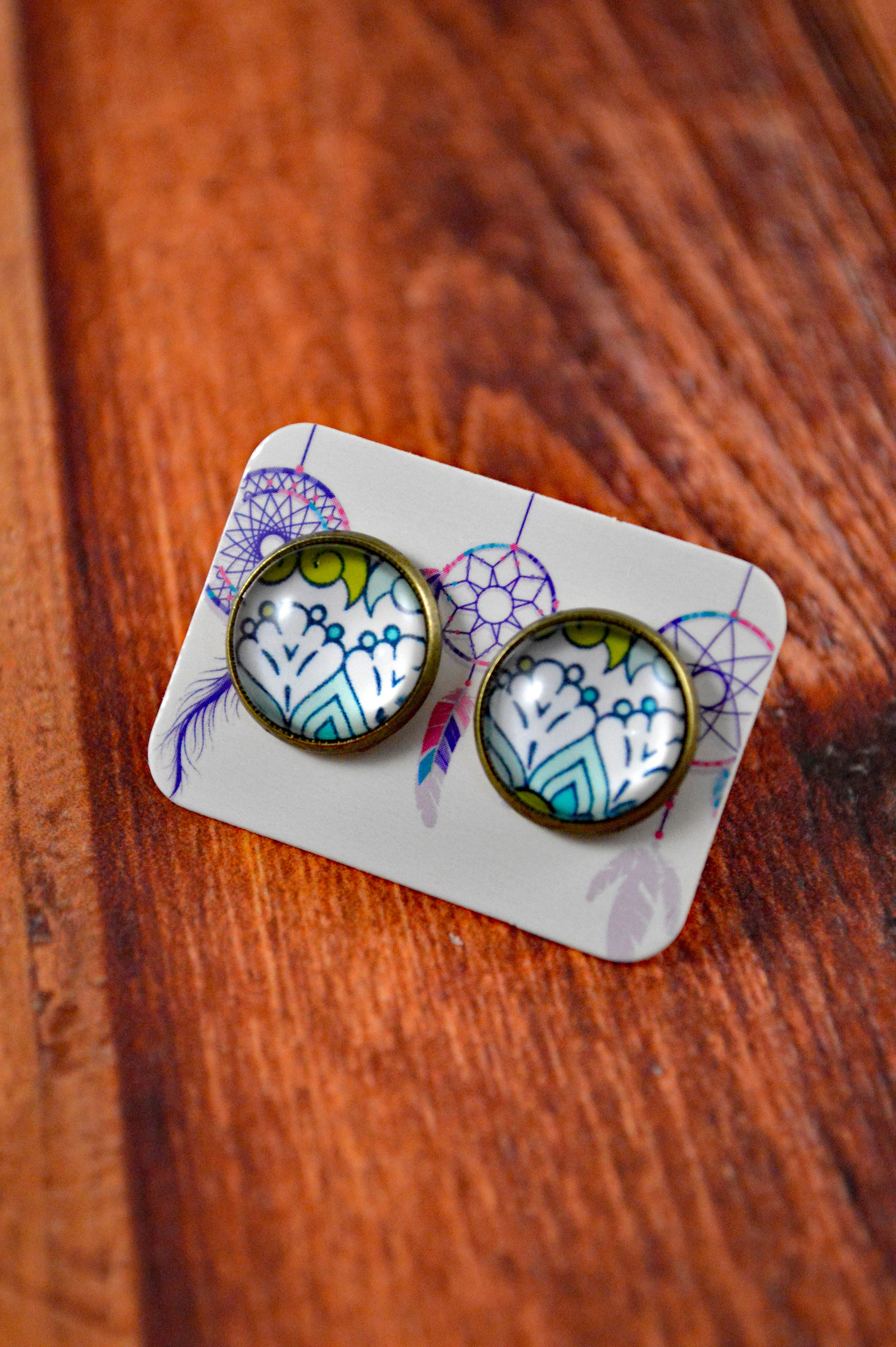 Boho Studs Boho Earrings Bohemian Jewelry Bohemian Etsy UK