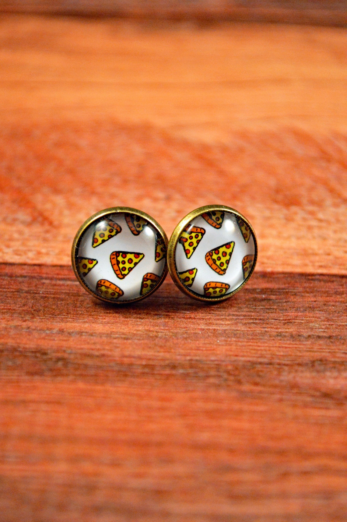 Pizza Studs Pizza Earrings Pizza Jewelry Food Studs Food Etsy