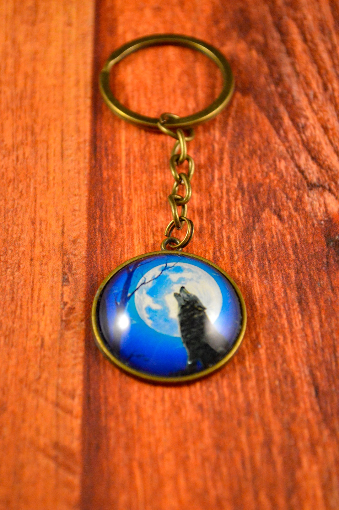 Wolf Key Chain Wolf Key Ring Wolf Gift Rainbow Wolf Pagan - Etsy