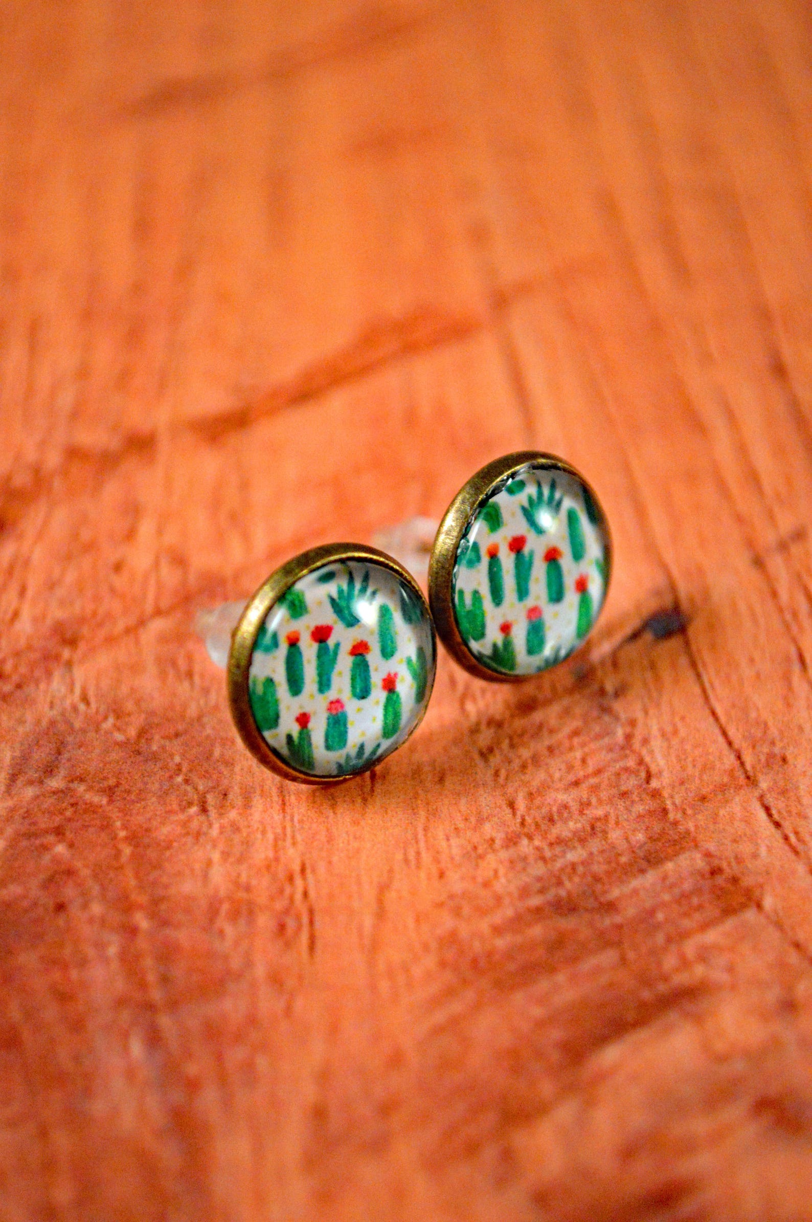 Succulent Earrings Cactus Earrings Cactus Stud Earrings Etsy