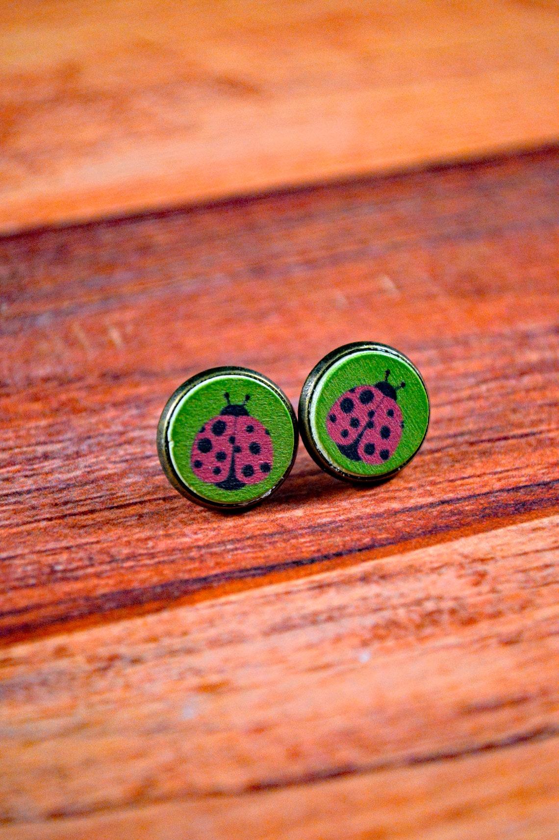 Ladybug Studs Ladybug Earrings Insect Studs Insect Etsy