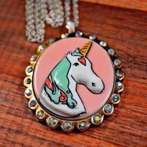 Unicorn Necklace, Unicorn Cameo, Unicorn Jewelry, Unicorn Pendant, Fantasy Necklace, Fantasy Cameo, Fantasy Jewelry, Black Unicorn image 6