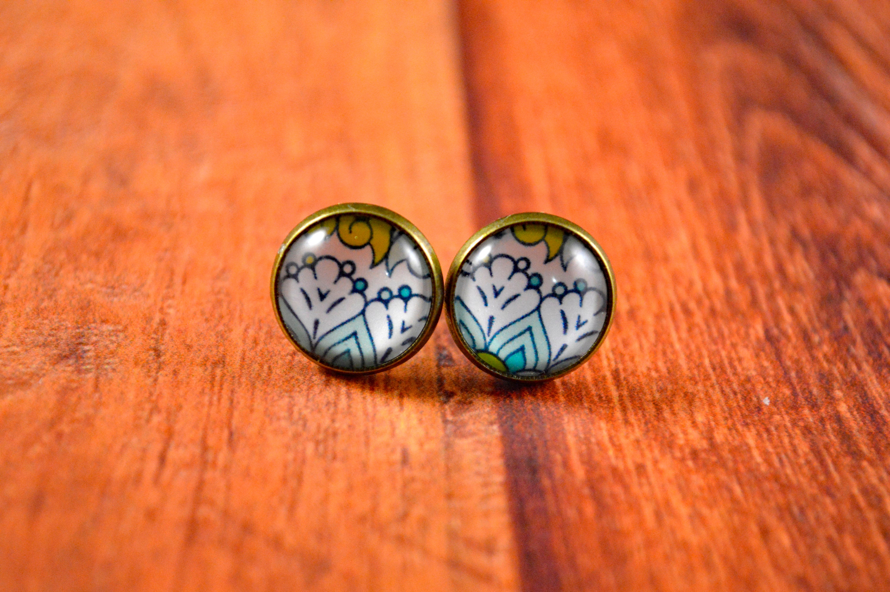 Boho Studs Boho Earrings Bohemian Jewelry Bohemian Etsy UK
