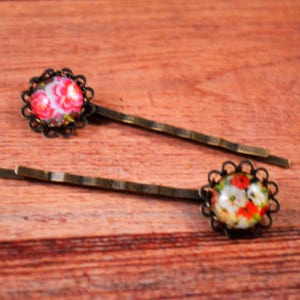 Botanical Pins, Floral Hair Pins, Flower Bobby Pin, Cute Bobby Pin, Floral Wedding Pin, Floral Hair Pin, Hawaiian Hair Pin, Rose Hair Pin