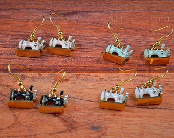 Sewing Machine Earrings, Sewing Earrings, Sewing Jewelry, Gift for Sewer, Gift for Sewing, Sewing Machine, Crafty Earrings, Crafty Jewelry