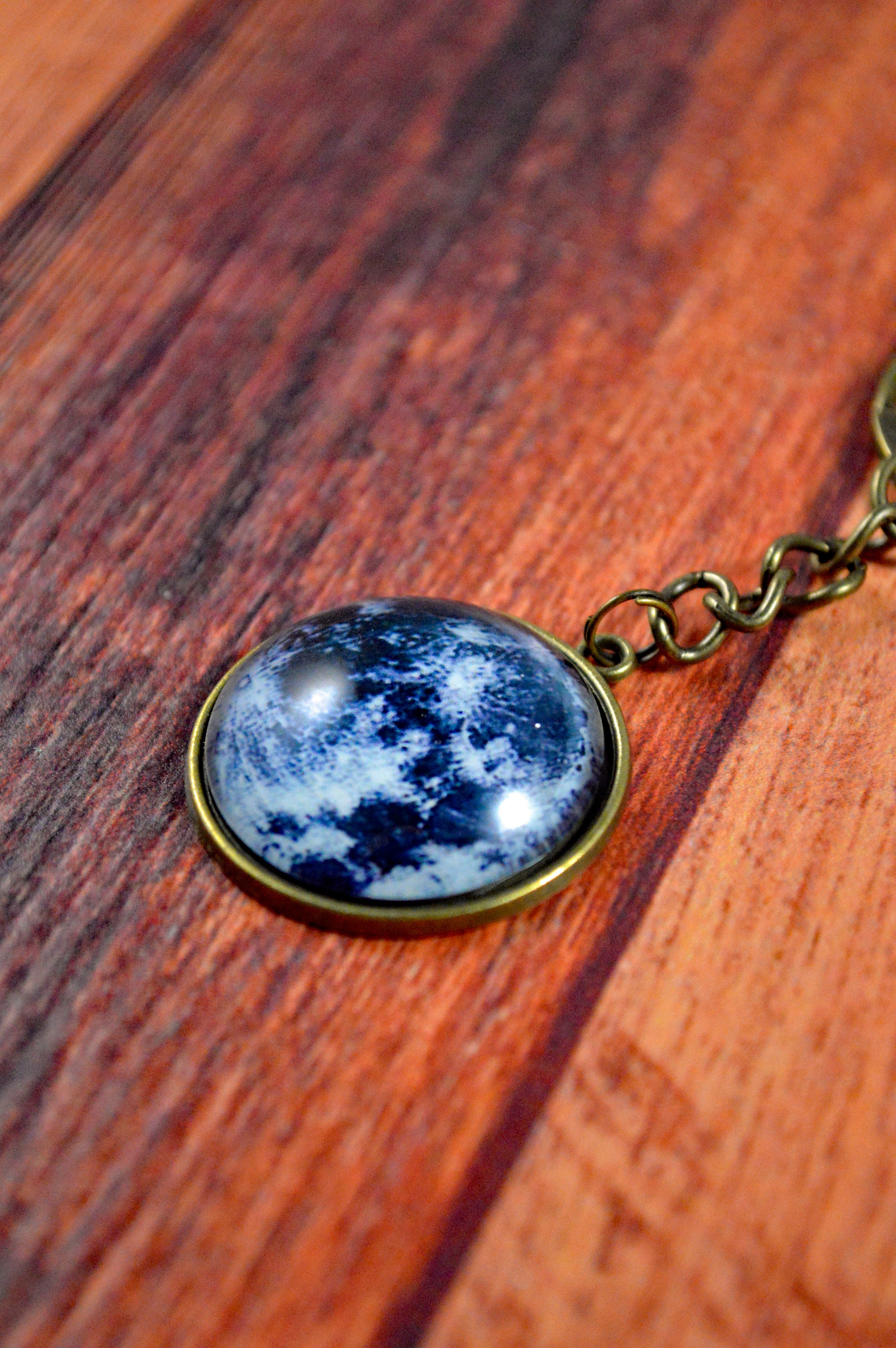Moon Key Chain, Moon Key Ring, Space Key Chain, Space Key Ring