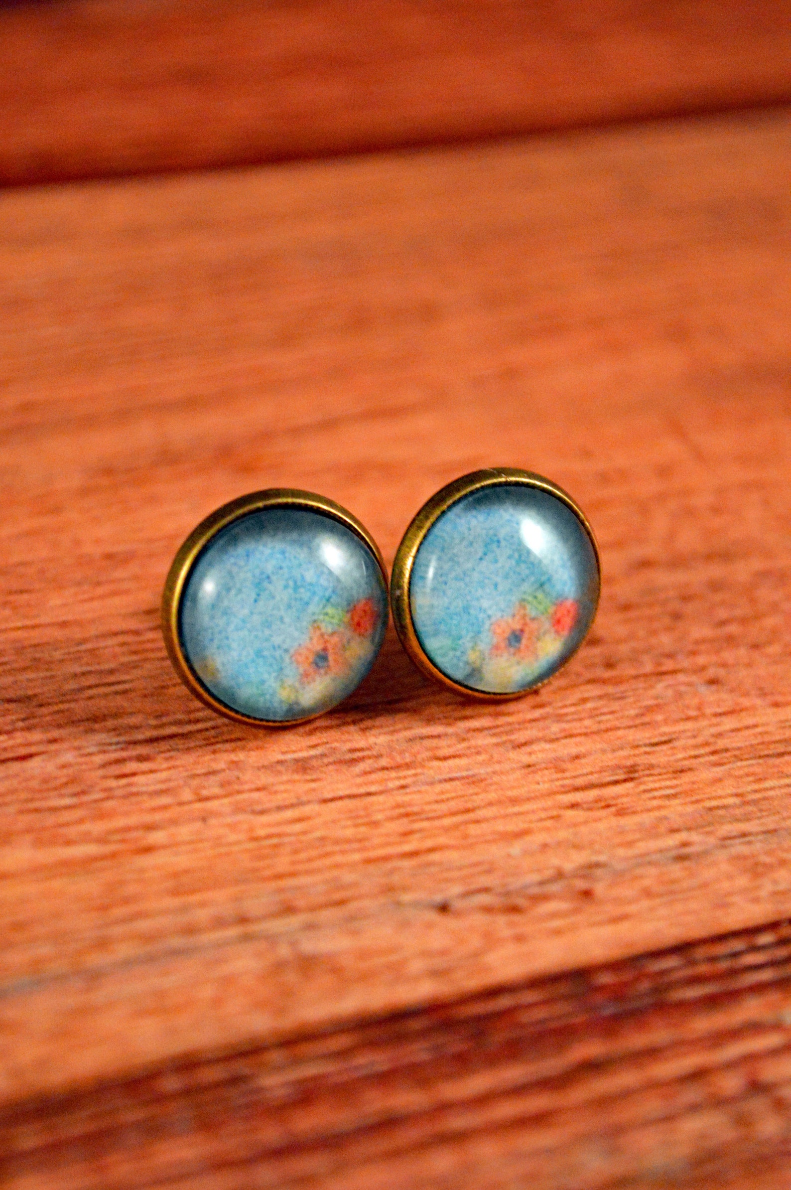 Pastel Earrings Pastel Studs Watercolor Earrings Watercolor Etsy