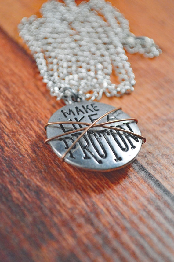 Proton Necklace Atom Necklace, Chemistry Necklace, Physics