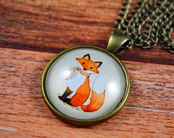 Fox Necklace, Fox Jewelry, Fox Gift, Cute Fox Necklace, Animal Jewelry, Animal Necklace, Fox Gift, Gift for Fox Lover, Fox Lover