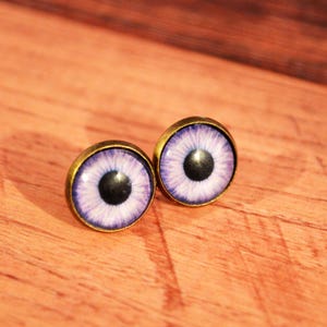 Purple Cat Eye Studs, Cat Jewelry, Cat Eye Studs, Cat Eye Earrings, Cat Eye Stud Earrings, Cat Eye Jewelry, Cat Eyes, Cat Eye Stud image 4