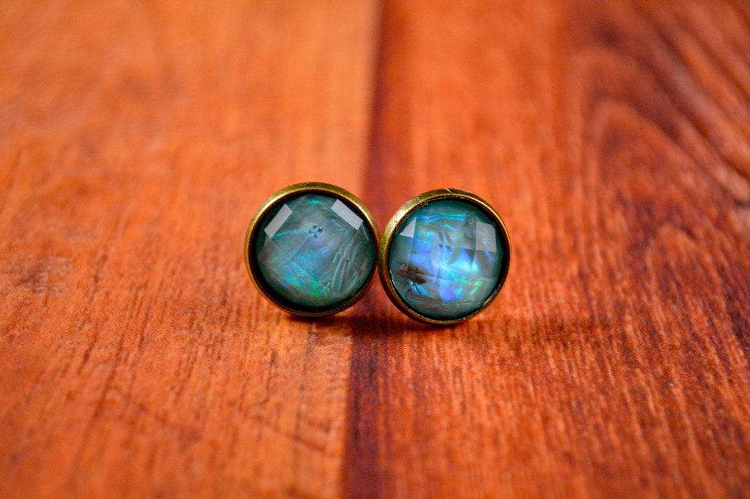 Teal Studs, Teal Earrings, Teal Studs, Green Studs, Green Earrings, Teal Jewelry, Bridal Jewelry